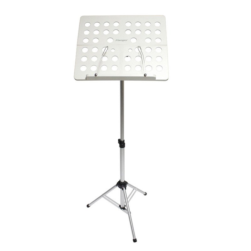 Flanger FL-05R Aluminum Alloy Foldable Sheet Music Tripod Stand Holder with Carrying Bag for Violin Piano Guitar  white