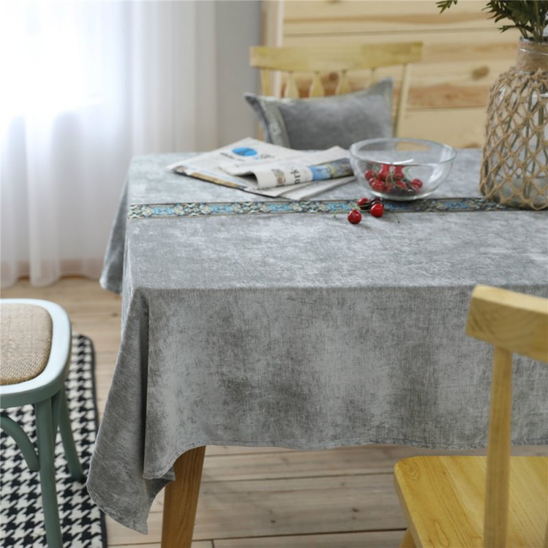 Flannelette Embroidery Table  Cloth Decorative Fabric Table Cover For Living Room Kitchen 90*90cm
