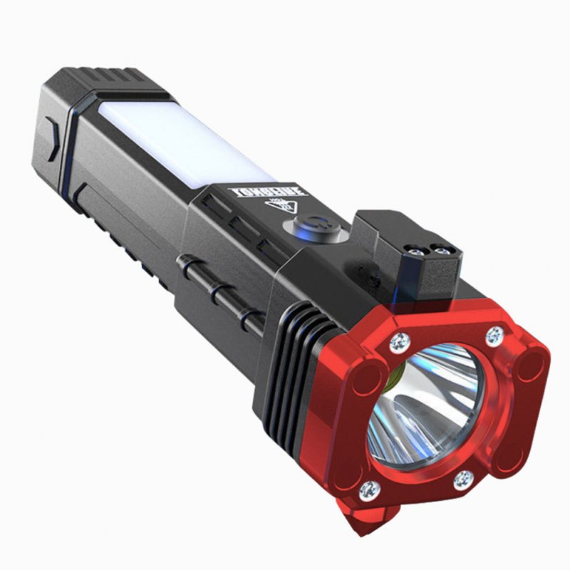 Flashlight Usb Rechargeable Torch Light with Hammer Knife Power Bank