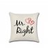 Flax Lovers Series Mr Mrs Proverbs Printing Pillow Cover for Home Decoration