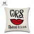 Flax Lovers Series Mr Mrs Proverbs Printing Pillow Cover for Home Decoration