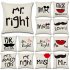 Flax Lovers Series Mr Mrs Proverbs Printing Pillow Cover for Home Decoration