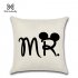 Flax Lovers Series Mr Mrs Proverbs Printing Pillow Cover for Home Decoration