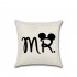 Flax Lovers Series Mr Mrs Proverbs Printing Pillow Cover for Home Decoration