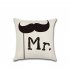 Flax Lovers Series Mr Mrs Proverbs Printing Pillow Cover for Home Decoration