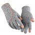 Fleece Gloves Autumn Winter Warm Gloves Elastic Non slip Gloves With Exposed Two Fingers Dark gray with hood One size