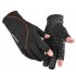 Fleece Gloves Autumn Winter Warm Gloves Elastic Non slip Gloves With Exposed Two Fingers Two finger dark gray One size