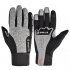 Fleece Gloves Autumn Winter Warm Gloves Touch screen Waterproof Elastic Non slip Gloves for cycling  gray M