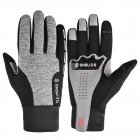 Fleece Gloves Autumn Winter Warm Gloves Touch screen Waterproof Elastic Non-slip Gloves for cycling  gray_L