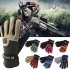 Fleece Motorcycle Gloves Road Mountain Bike Gloves Ultralight Outdoor Skiing Bicycle Heated Warm Gloves Women red One size