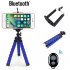 Flexible Portable Adjustable Tripod Mini Universal Octopus Leg Style Bluetooth Selfie Stick  black Without Bluetooth remote control