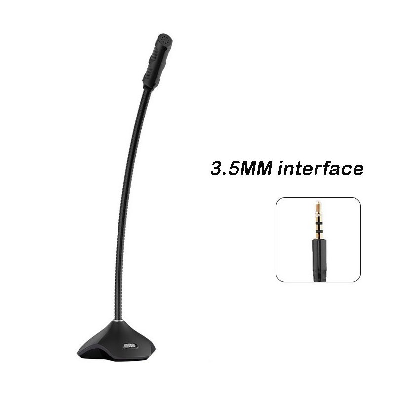Flexible USB Condenser Microphone For Computer With Led Light RGB Tuning black_Standard version (3.5mm interface)