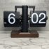 Flip Down Clock  Flip Clock With Big Digital Design  Non slip Mat  Rotary Switch  Smooth Surface Retro Automatic Desk Clock For Living Room  Office All black mo