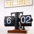Flip Down Clock  Flip Clock With Big Digital Design  Non slip Mat  Rotary Switch  Smooth Surface Retro Automatic Desk Clock For Living Room  Office All black mo