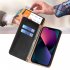 Flip Phone Case Magnetic Protective Cover Leather Sleeve Black for iPhone 14