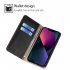 Flip Phone Case Magnetic Protective Cover Leather Sleeve Black for iPhone 14