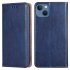 Flip Phone Case Magnetic Protective Cover Leather Sleeve Blue for iPhone 14