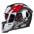 Flip up Dual Lenses Antifogging Full Face Coverage Motorcycle Motorbike Riding Helmet for Men White and green M