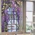 Floral Stained Glass Window Film UV Blocking Heat Insulation Violet Pattern Static Window Clings For Window Glass Decorations 60 x 100cm