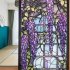 Floral Stained Glass Window Film UV Blocking Heat Insulation Violet Pattern Static Window Clings For Window Glass Decorations 60 x 100cm