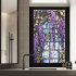 Floral Stained Glass Window Film UV Blocking Heat Insulation Violet Pattern Static Window Clings For Window Glass Decorations 45 x 100cm