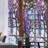 Floral Stained Glass Window Film UV Blocking Heat Insulation Violet Pattern Static Window Clings For Window Glass Decorations 45 x 100cm