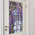 Floral Stained Glass Window Film UV Blocking Heat Insulation Violet Pattern Static Window Clings For Window Glass Decorations 45 x 100cm