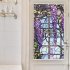 Floral Stained Glass Window Film UV Blocking Heat Insulation Violet Pattern Static Window Clings For Window Glass Decorations 45 x 100cm