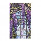 Floral Stained Glass Window Film UV Blocking Heat Insulation Violet Pattern Static Window Clings