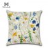 Flower Plant Pattern Printing Throw Pillow Cover without Filling for Decoration