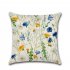 Flower Plant Pattern Printing Throw Pillow Cover without Filling for Decoration