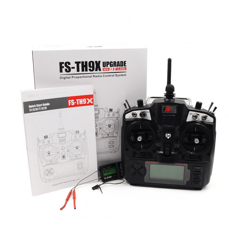 FlySky FS TH9X+IA10B Remote Control 2.4G 9CH Radio Set System for RC Quadcopter Helicopter Planes Right hand throttle (MODE 1)
