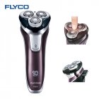 Flyco 3D Floating Head Rechargeable Portable Body Washable Led Light Fast Charge Triple Blade Barbeador  purple U S  regulations