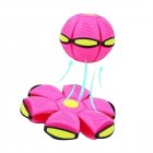 Flying Saucer Ball Magic Deformation UFO With Led Light Flying Toys Decompression Children Outdoor Fun Toys For Kids Gift no light pink