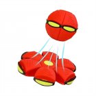 Flying Saucer Ball Magic Deformation UFO With Led Light Flying Toys Decompression Children Outdoor Fun Toys For Kids Gift no light red