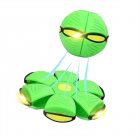 Flying Saucer Ball Magic Deformation UFO With Led Light Flying Toys Decompression Children Outdoor Fun Toys For Kids Gift Green 3 lights