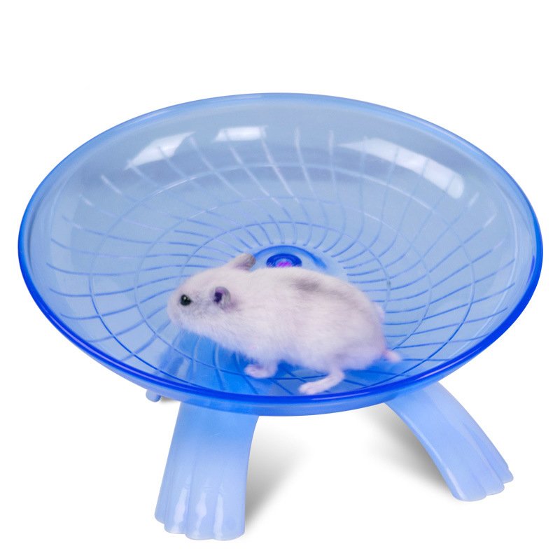 Flying Saucer Exercise Wheel for Small Pets, 18 cm/7.09 inch Hamsters Running Disc, Comfort Pet Toys Blue_18*18*11cm