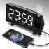 Fm Radio Clock Led Digital Clock Smart Projection  Alarm  Clock Watch Table Electronic Desk Clock Black and blue letter
