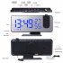 Fm Radio Led Digital Smart Projection Alarm Clock Usb Wakeup Clock 180 degree Rotation Time Projection white body white letter