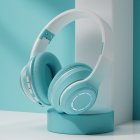 Foldable Bluetooth 5.2 Headphones Gradient Color Design Music Earphone Wireless Gaming Headset green