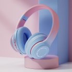 Foldable Bluetooth 5.2 Headphones Gradient Color Design Music Earphone Wireless Gaming Headset blue