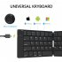 Foldable Bluetooth Keyboard Rechargable Full Size Keyboard for iPhone iPad IOS Mac Android Phone Tablet  black