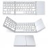 Foldable Bluetooth Keyboard Portable Mini Wireless Touchpad Keypad for ISO Android Windows iPad Silver
