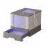 Foldable Cat Litter Box With Lid  Drawer Type Enclosed Cat Toilet  UV Lamp Irradiation  Front Entry  Top Exit  Anti Splashing Cat Potty  Including Scoop  Cat Su