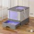 Foldable Cat Litter Box With Lid  Drawer Type Enclosed Cat Toilet  UV Lamp Irradiation  Front Entry  Top Exit  Anti Splashing Cat Potty  Including Scoop  Cat Su