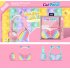 Foldable Children Cartoon Bluetooth compatible  Earphones Colorful Cat Ear Glowing 400 mA Large capacity Battery Gaming Headset pink