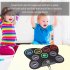 Foldable Drum Kit Portable Usb Hand rolled Electronic Drum With 9 Drum Pad Sets Foot Pedal Drumsticks For Beginners Practicing color