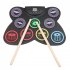 Foldable Drum Kit Portable Usb Hand rolled Electronic Drum With 9 Drum Pad Sets Foot Pedal Drumsticks For Beginners Practicing color