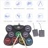 Foldable Drum Kit Portable Usb Hand rolled Electronic Drum With 9 Drum Pad Sets Foot Pedal Drumsticks For Beginners Practicing color
