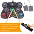 Foldable Drum Kit Portable Usb Hand rolled Electronic Drum With 9 Drum Pad Sets Foot Pedal Drumsticks For Beginners Practicing color